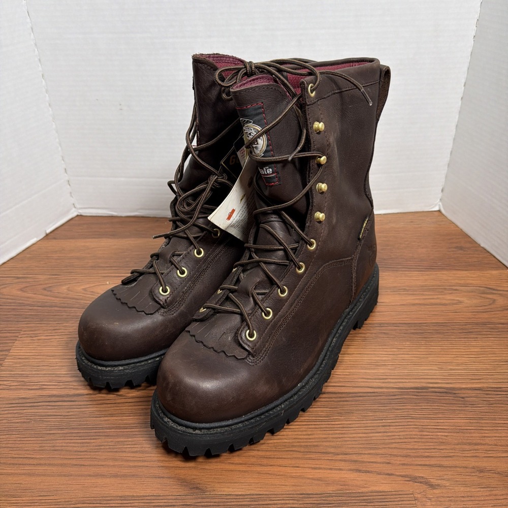 GEORGIA BOOT 8" Heritage Logger GTX 200g G8043 Brown Leather Work Boots Mens 10M